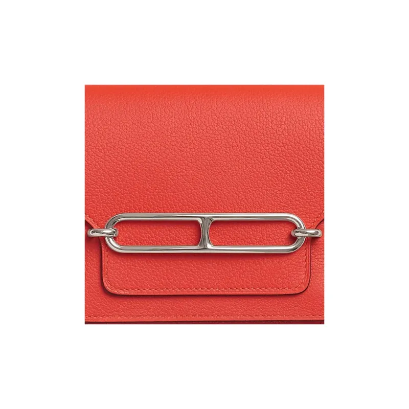 HERMES Roulis Evercolor Calfskin Pig Nose Bag Card Holder Fanny Pack Coin Purse Wallet Women's Field Orange-2