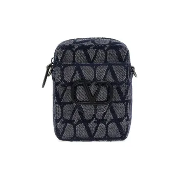Valentino Leather Crossbody Bag Shoulder Bag Men's Blue