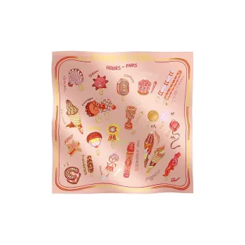 HERMES Silk Scarves Women's Pink