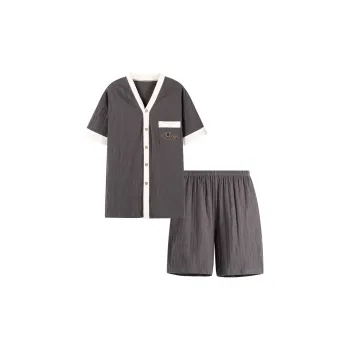 Empowering Words Pajama Set Men's Dark Gray