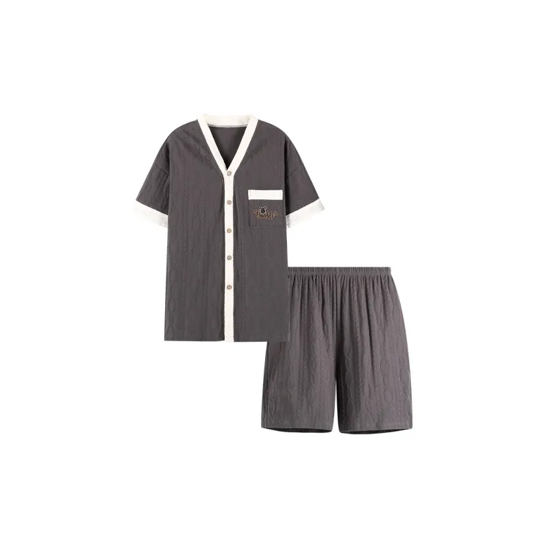 Empowering Words Pajama Set Men's Dark Gray-0