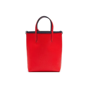 LACOSTE PVC Tote Bag, Shopping Bag, Shoulder Bag, Crossbody Bag, Handbag Medium Size Women's Red & Blue