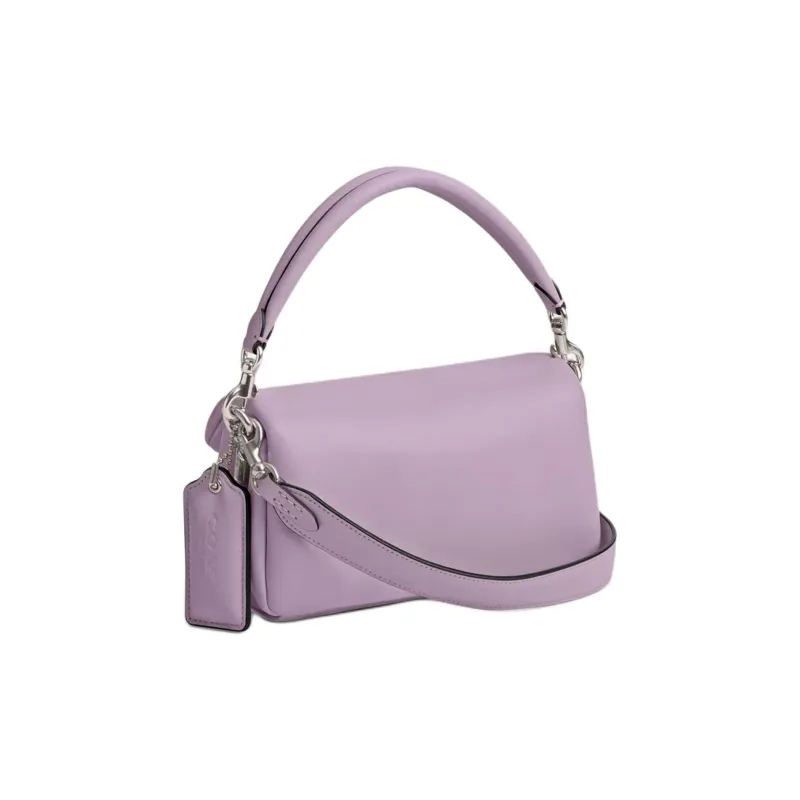 COACH Pillow Nappa Leather Portable Crossbody Bag Shoulder Bag Small Size Women's Silver & Light Purple-1