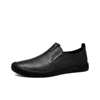 DILIKAN Casual Driving Shoes Leather Shoes Men's Black