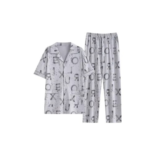 Follow The United States Pajama Set Men's Silver Frost Gray