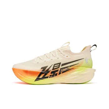 QIAODAN Flying Shadow PLAID 1.5 Running Shoes Men Low Top Vanilla Yellow Sun Orange