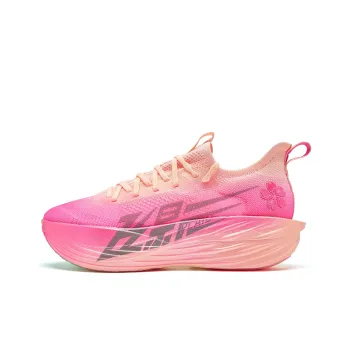QIAODAN Flying Shadow PLAID 1.5 Running Shoes Women's Low Top Enamel Pink Aurora Pink