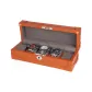5 Watch Slot-Brown Microfiber Leather+Gray Fleece-Lined