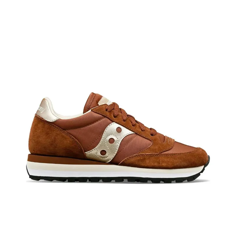 Saucony Jazz Triple Cushioning Wear-Resistant Low-Top Running Shoes Women's Brown White-1