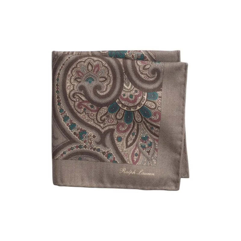 Ralph Lauren Purple Label Silk Scarves Unisex Brown-1
