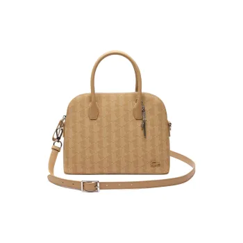 LACOSTE PU Coated Polyester Shoulder Bag Crossbody Bag Handbag Women's Vienna Beige