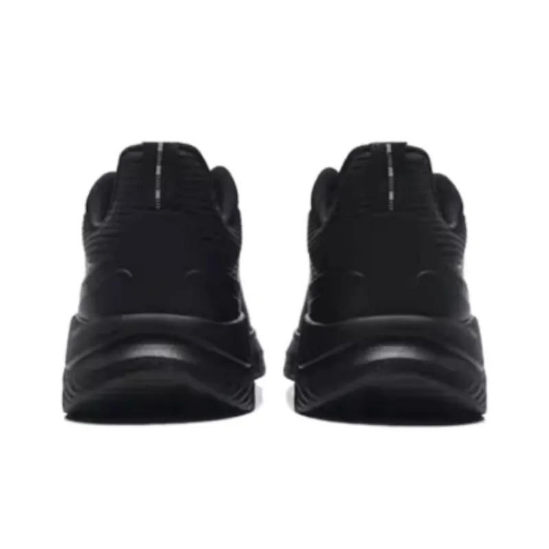QIAODAN Cushioned Wear Resistant Breathable Lightweight Low Top Running Shoes Men's Black-3