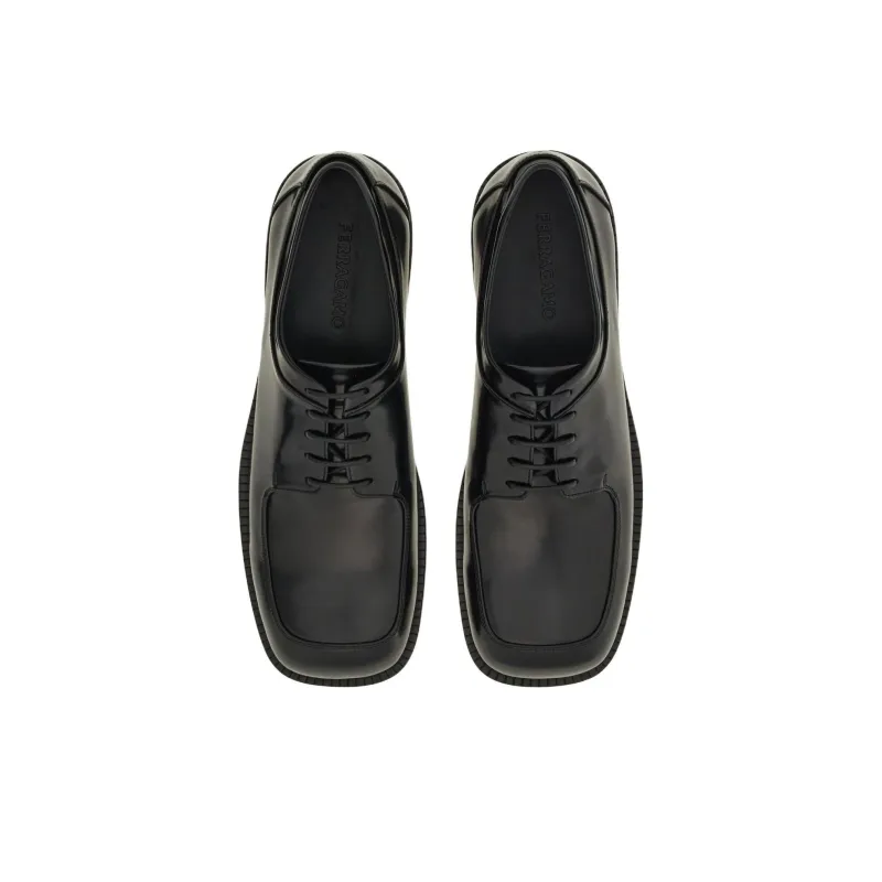 FERRAGAMO Square-toe Derby Shoes-3