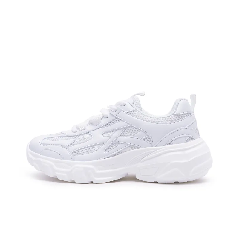 Warrior Cushioning Breathable Height Increasing Low-Top Chunky Sneakers Unisex-5