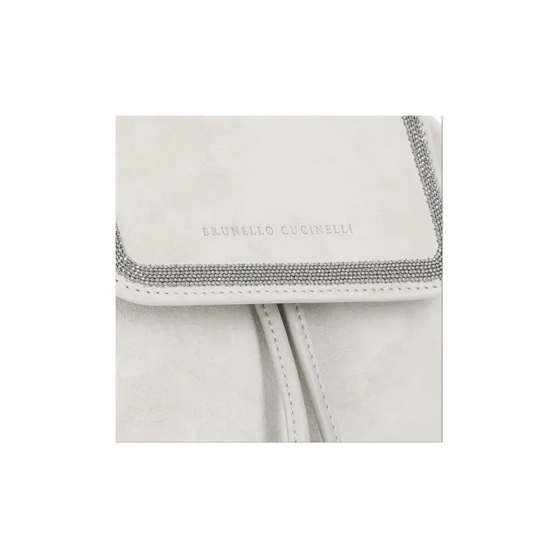 Brunello Cucinelli Suede Backpack Women's Gray-3