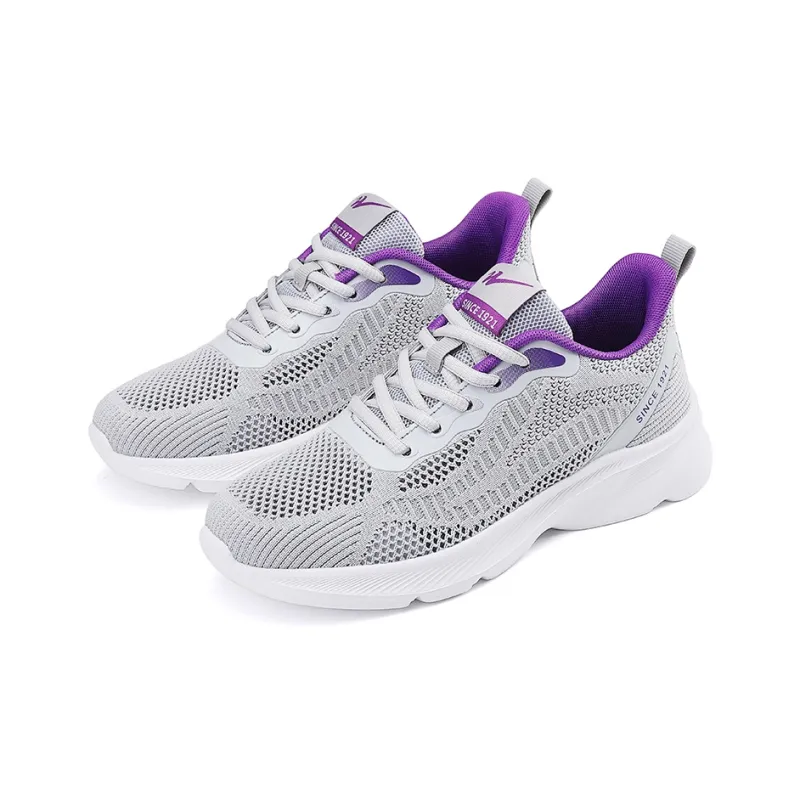 Binary Shock Absorbing, Non Slip, Wear Resistant, Breathable And Lightweight Low Top Casual Shoes Women's Gray Purple-2