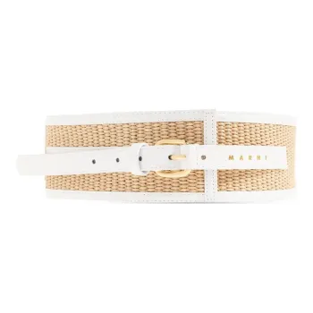 MARNI Woven Design Belt Women's White Width 7CM