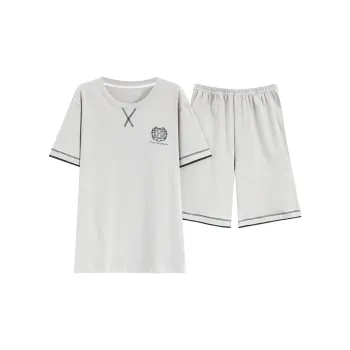 The Story Of The Flower Season Pajama Set Men's Light Gray