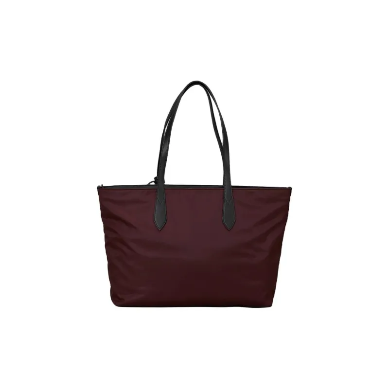 Burberry Leather Tote Bag Shopping Bag Shoulder Bag Handbag Large Size Women's Burgundy-3