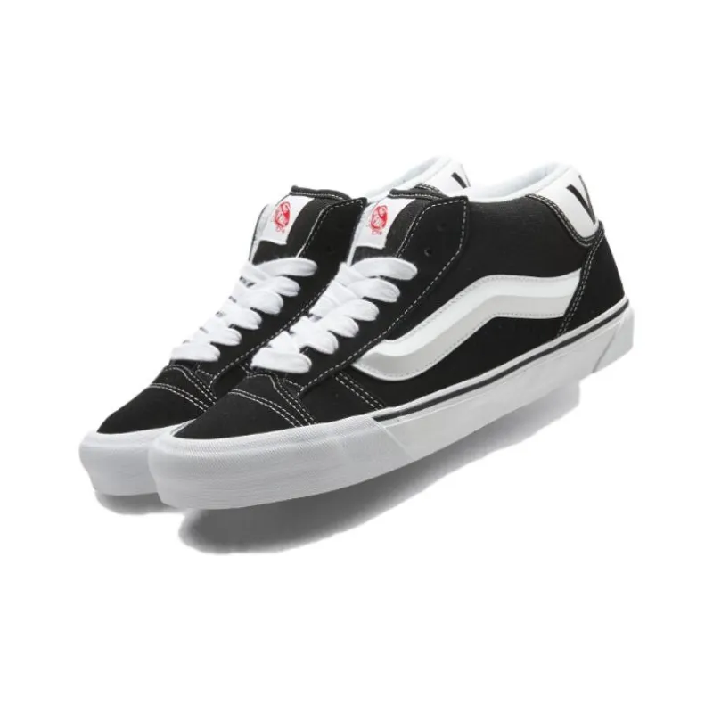 Vans Knu Mid Black True White-2