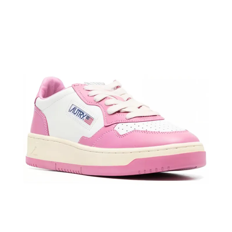 AUTRY Medalist Leather Low White Mauve Women's-2
