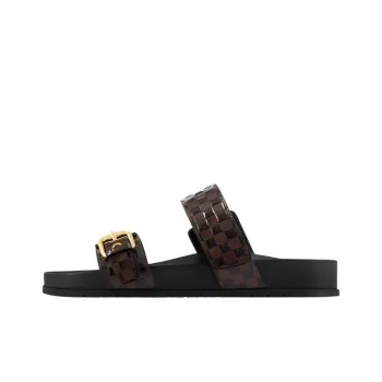 LOUIS VUITTON Bom Dia Rubber Sole Slip Resistant Slide Slippers Women's Brown