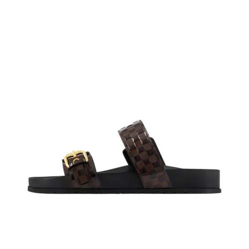 LOUIS VUITTON Bom Dia Rubber Sole Slip Resistant Slide Slippers Women's Brown
