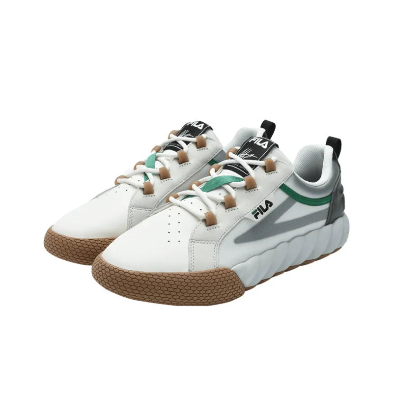 FILA CAMPO Slip Resistant Low Top Skateboard Shoes Men's White Gray-2