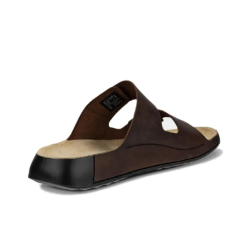 Ecco Massage Antibacterial Quick Dry Slide Slippers Men's Brown-4
