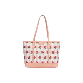 NOMK PU Tote Bag, Shopping Bag, Shoulder Bag Women's Pink/Khaki