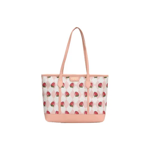 NOMK PU Tote Bag, Shopping Bag, Shoulder Bag Women's Pink/Khaki