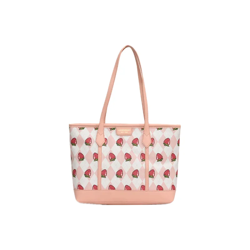 NOMK PU Tote Bag, Shopping Bag, Shoulder Bag Women's Pink/Khaki-0