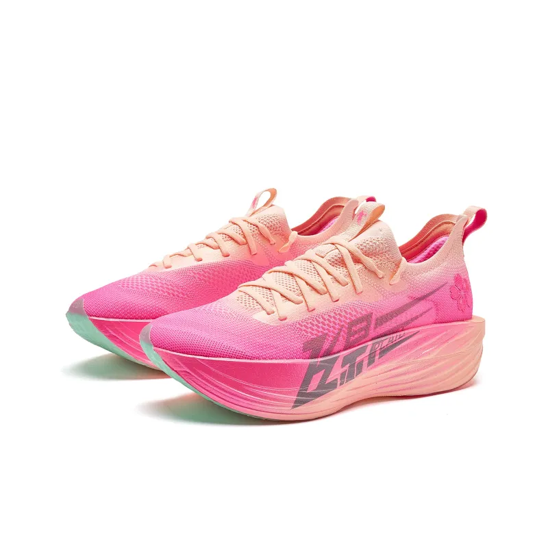 QIAODAN Flying Shadow PLAID 1.5 Running Shoes Women's Low Top Enamel Pink Aurora Pink-2