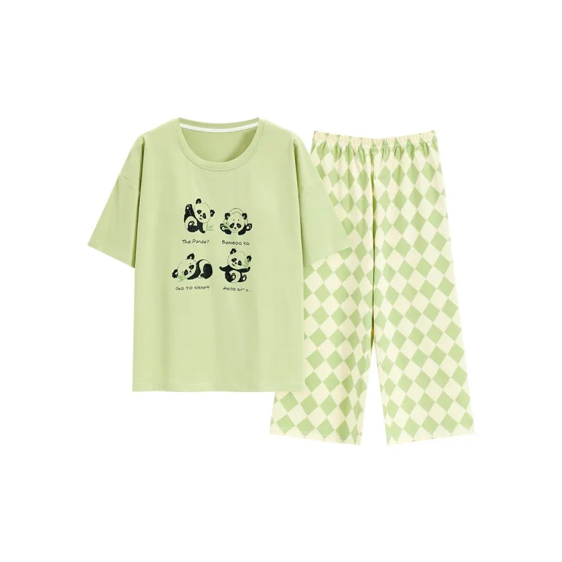 The Story Of The Flower Season Pajama Set Women's Green-0