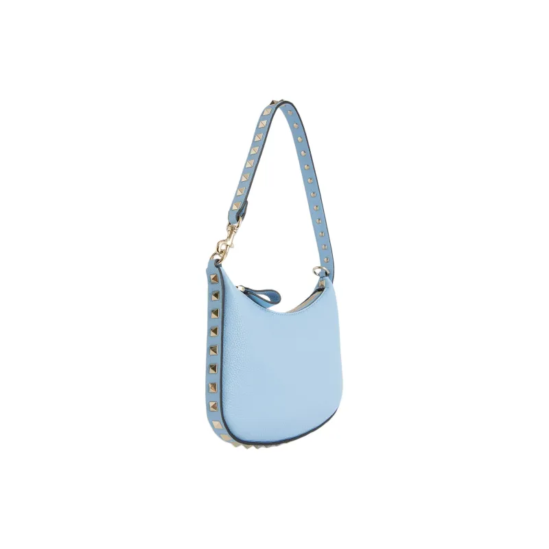 Valentino ROCKSTUD Calfskin Hobo Bag Handbag Shoulder Bag Women's Blue-1