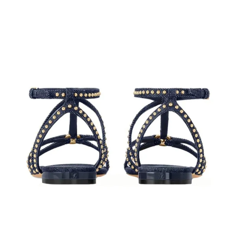 LOUIS VUITTON Stellar One Strap Sandals Women's Dark Blue-3