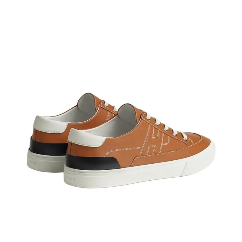 HERMES Deep Low Top Skateboard Shoes Men's Brown-3