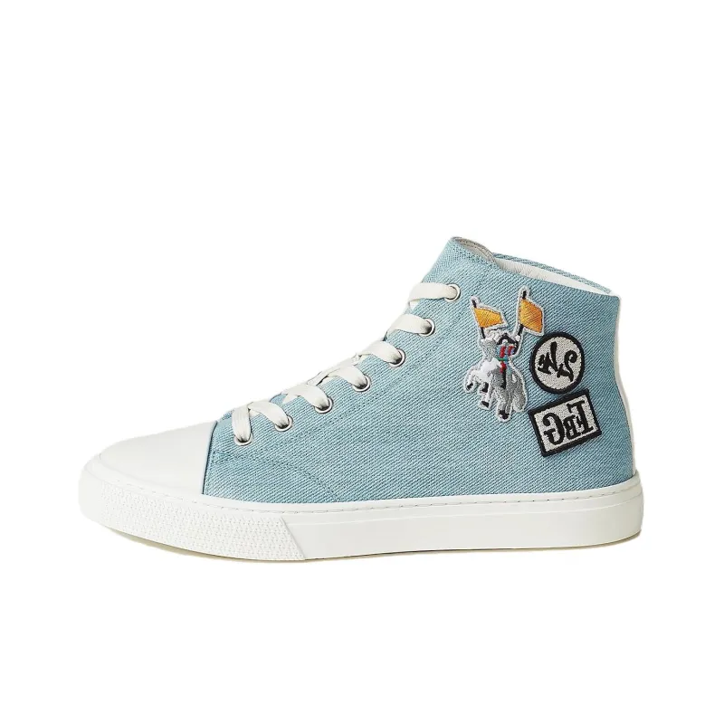 HERMES Illico High Top Skateboard Shoes Women's Light Blue-0