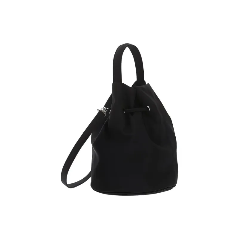 Balenciaga Wheel Shell Drawstring Bucket Bag Xs Black/White-5