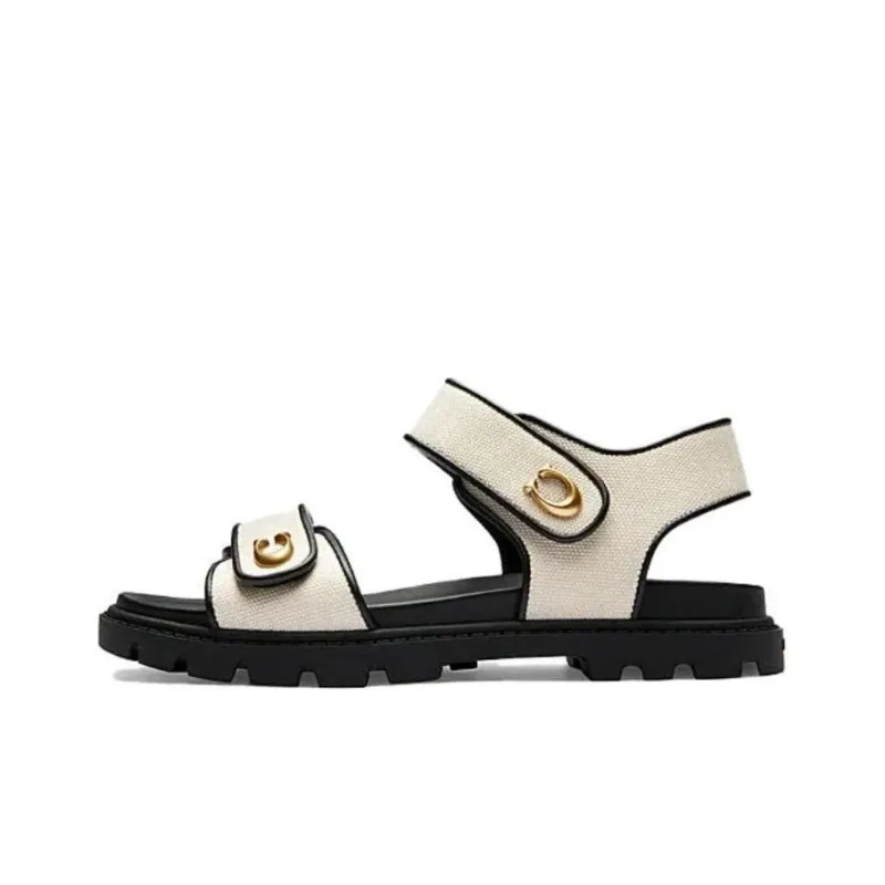 COACH Brynn Canvas Flat Sandals-0