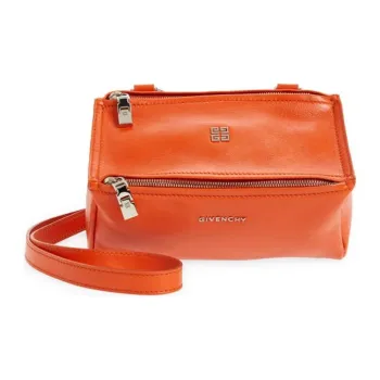 GIVENCHY Pandora Leather Shoulder Bag, Crossbody Bag Mini Dark Orange