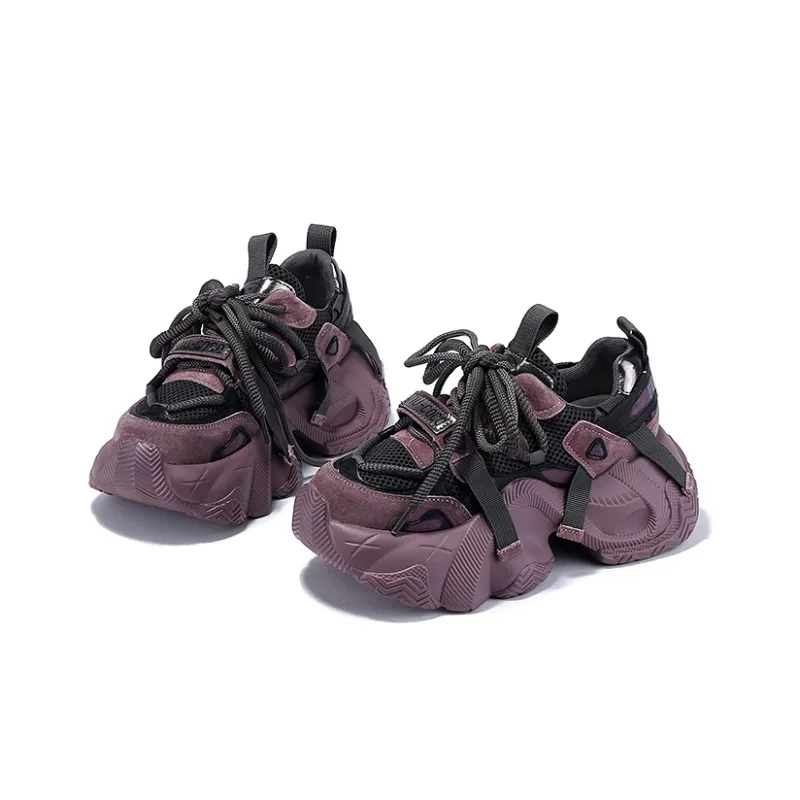 SELAIYA Anti Slip And Wear Resistant Height Increasing Low Top Chunky Sneakers Women's-7