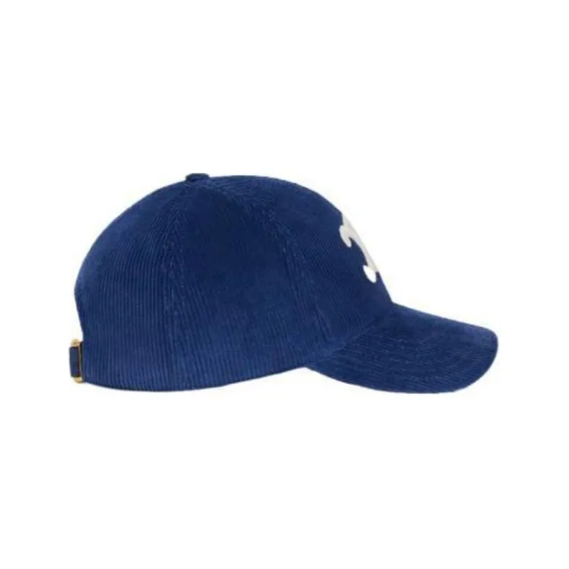 CELINE Triomphe Baseball Cap In Corduroy-2