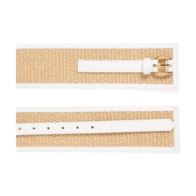 MARNI Woven Design Belt Women's White Width 7cm-2