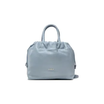 Furla Essential Grained Leather One Shoulder Handbags Small Size Women's Blue