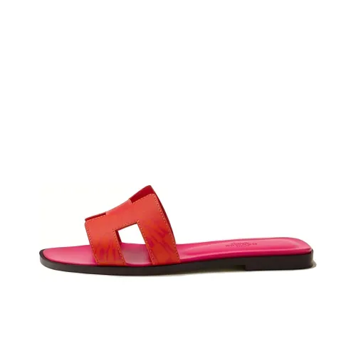 HERMES Oran Slide Slippers Women's Pink Orange