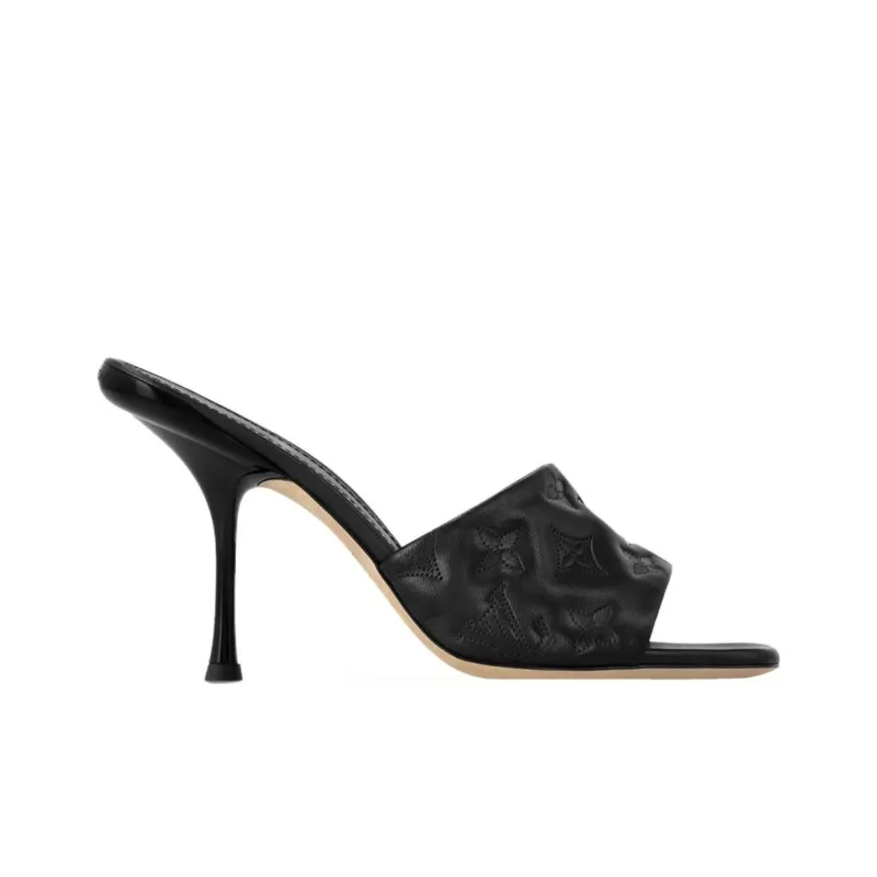 LOUIS VUITTON Revival Abrasion Resistant Slide Slippers Women's Black-1