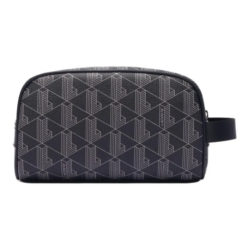 LACOSTE PVC Polyvinyl Chloride Makeup Bag Men's Black-2