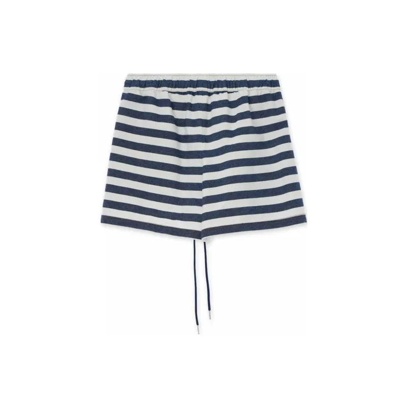 KIMHEKIM Stripe print Drawstring Shorts-1
