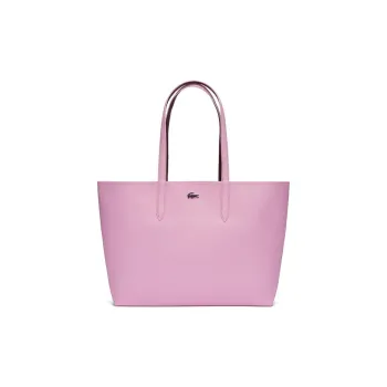 LACOSTE PVC Tote Bag, Shopping Bag, Shoulder Bag, Handbag Large Size Women's Pink & Burgundy